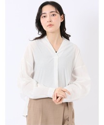 m.f.editorial | 【スキッパー チュニック】m.f.エディトリアル レディース シアーワッシャー プルオーバー シャツ(シャツ/ブラウス)