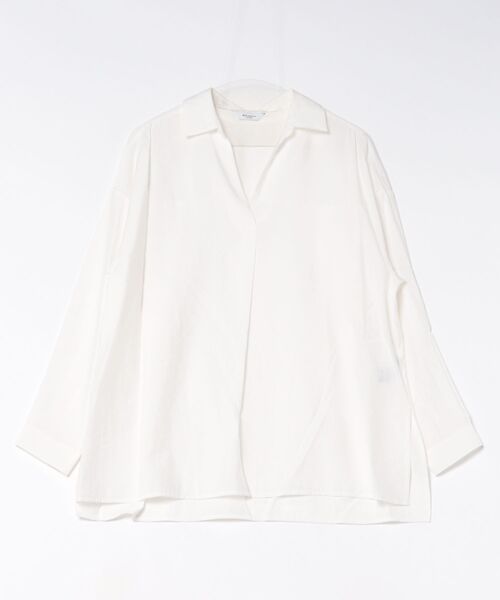 m.f.editorial(エムエフエディトリアル)の「【スキッパー チュニック】m.f.エディトリアル レディース シアーワッシャー プルオーバー シャツ(シャツ/ブラウス・レディース・ベージュ/アイボリー・FREE)」の9枚目の写真