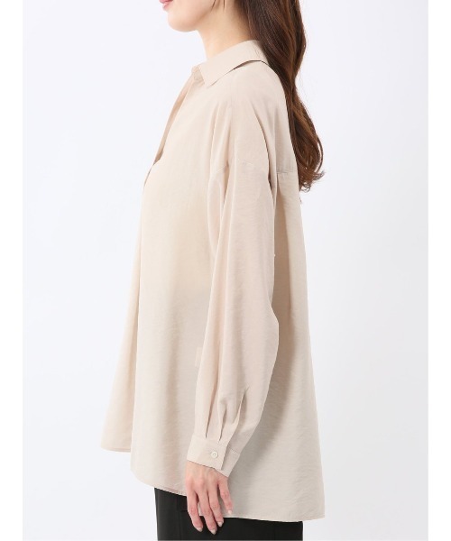 m.f.editorial(エムエフエディトリアル)の「【スキッパー チュニック】m.f.エディトリアル レディース シアーワッシャー プルオーバー シャツ(シャツ/ブラウス・レディース・ベージュ/アイボリー・FREE)」の15枚目の写真