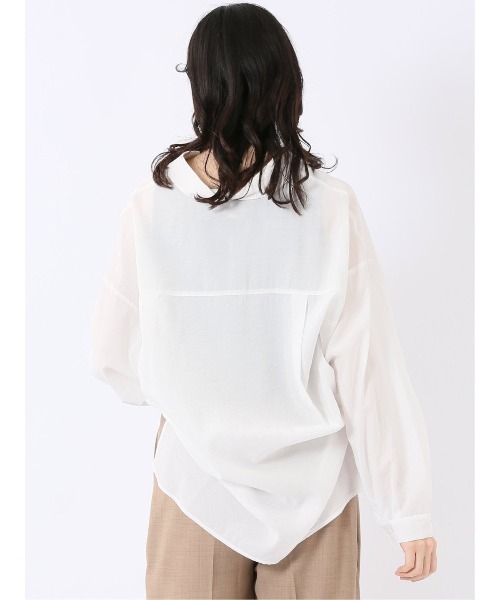 m.f.editorial(エムエフエディトリアル)の「【スキッパー チュニック】m.f.エディトリアル レディース シアーワッシャー プルオーバー シャツ(シャツ/ブラウス・レディース・ベージュ/アイボリー・FREE)」の22枚目の写真