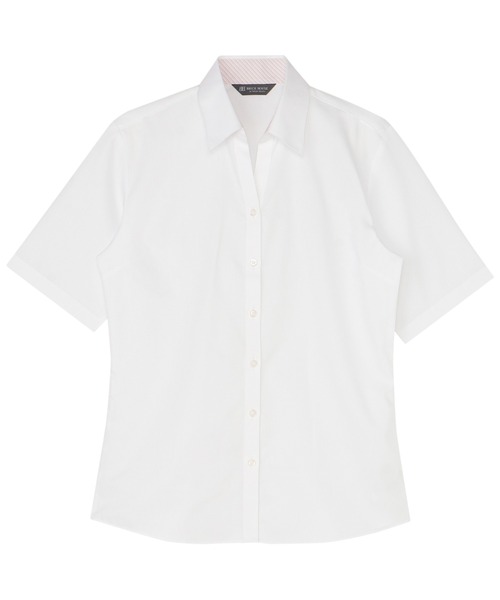 TOKYO SHIRTS(トウキョウシャツ)の「【吸水速乾】 形態安定ノンアイロン スキッパー 5分袖ビジネスワイシャツ(ビジネスシャツ・レディース・ホワイト・S/M/L/LL/XL)」の1枚目の写真