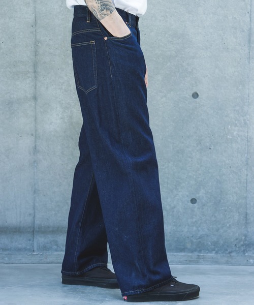 MR.OLIVE（ミスターオリーブ）の「10oz NATURAL SLUB DENIM / WIDE STRIGHT PANTS /M263103（デニムパンツ・メンズ・ブラック/インディゴブルー・SMALL/LARGE/MEDIUM）」の4枚目の写真