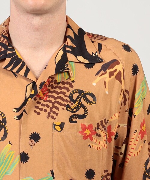m's braque(エムズブラック)の「【別注】m's braque ポリエステル オープンカラー ハーフスリーブシャツ(シャツ/ブラウス・メンズ・ブラウン系その他・38/36)」の6枚目の写真