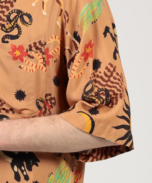 m's braque(エムズブラック)の「【別注】m's braque ポリエステル オープンカラー ハーフスリーブシャツ(シャツ/ブラウス・メンズ・ブラウン系その他・38/36)」の7枚目の写真