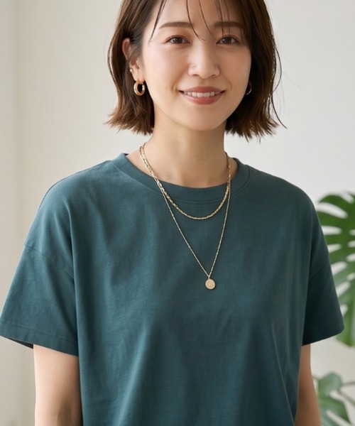 MULEXS(ミューレクス)の「【接触冷感】綿モダール 前後差ヘム 半袖 Tシャツ/カットソー(Tシャツ/カットソー・レディース・パープル/ダークグリーン/チャコールグレー/ブラック・3L/LL/L/M)」の20枚目の写真