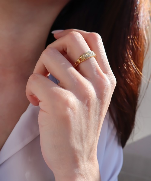 IRIEBEACH（アイリービーチ）の「chain plate ring/【ハワイアンジュエリー】【サージカルステンレス】【金属アレルギー対応】【IRIEBEACH / アイリービーチ】つけっぱなしOK（リング・レディース・ゴールド/ピンク/シルバー・7号/9号/11号/13号/15号/17号/19号/21号）」の7枚目の写真