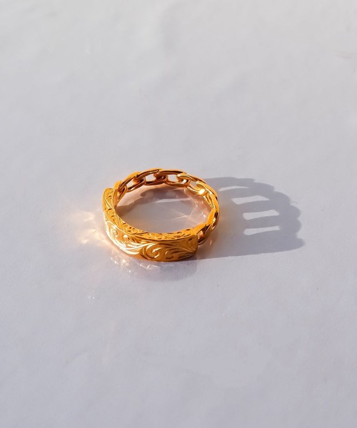 IRIEBEACH（アイリービーチ）の「chain plate ring/【ハワイアンジュエリー】【サージカルステンレス】【金属アレルギー対応】【IRIEBEACH / アイリービーチ】つけっぱなしOK（リング・レディース・ゴールド/ピンク/シルバー・7号/9号/11号/13号/15号/17号/19号/21号）」の4枚目の写真