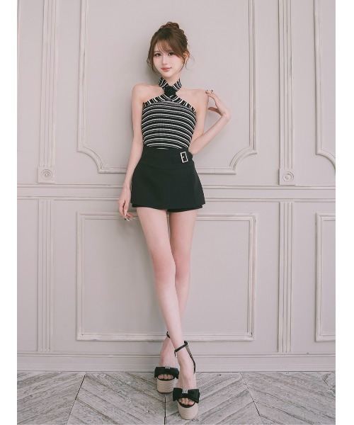 Darich（ダーリッチ）の「ホルターネックカメリアリブニットトップス（ニット/セーター・レディース・ピンク/サックスブルー/その他・FREE）」の4枚目の写真