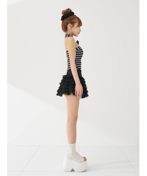 Darich（ダーリッチ）の「ホルターネックカメリアリブニットトップス（ニット/セーター・レディース・ピンク/サックスブルー/その他・FREE）」の7枚目の写真