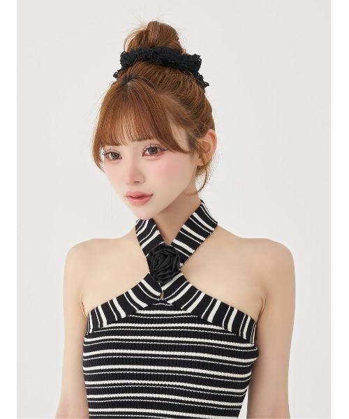 Darich（ダーリッチ）の「ホルターネックカメリアリブニットトップス（ニット/セーター・レディース・ピンク/サックスブルー/その他・FREE）」の12枚目の写真