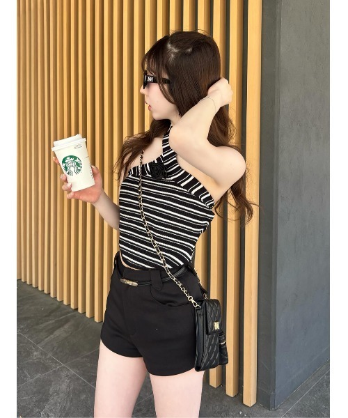 Darich（ダーリッチ）の「ホルターネックカメリアリブニットトップス（ニット/セーター・レディース・ピンク/サックスブルー/その他・FREE）」の19枚目の写真