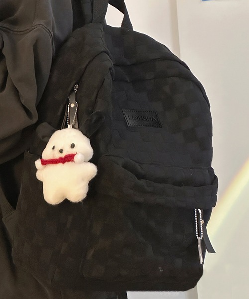 Mignonjour(ミニョンジュール)の「FReePLACe/チェック リュックサック X12834(バックパック/リュック・レディース・ホワイト/ブラック・FREE)」の3枚目の写真