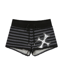 SY LACE STRIPE SHORTS(CHARCOAL)