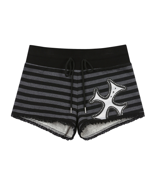 LUVISTRUE(ラヴイズトゥルー)の「SY LACE STRIPE SHORTS(CHARCOAL)(その他パンツ・レディース・その他・FREE)」の2枚目の写真