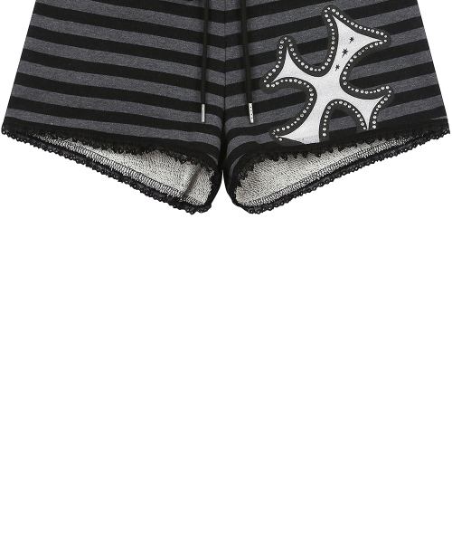 LUVISTRUE(ラヴイズトゥルー)の「SY LACE STRIPE SHORTS(CHARCOAL)(その他パンツ・レディース・その他・FREE)」の5枚目の写真