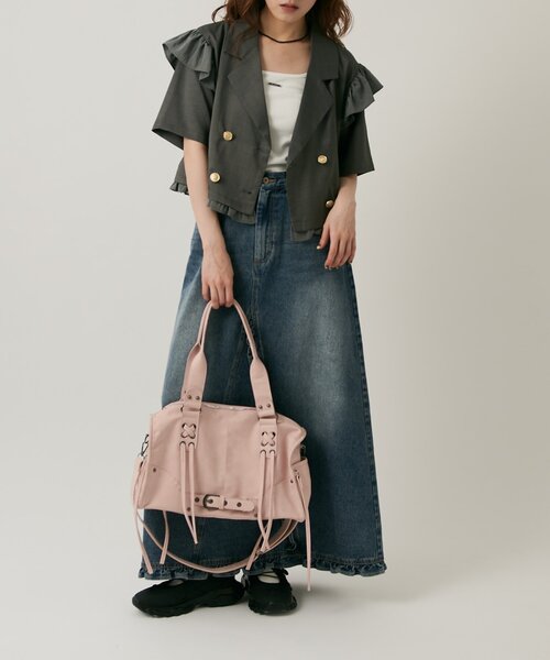 w closet(ダブルクローゼット)の「【2サイズ展開】フリルテーラードジャケット(テーラードジャケット・レディース・グレー/ブラウン/ベージュ・MEDIUM/SMALL)」の17枚目の写真