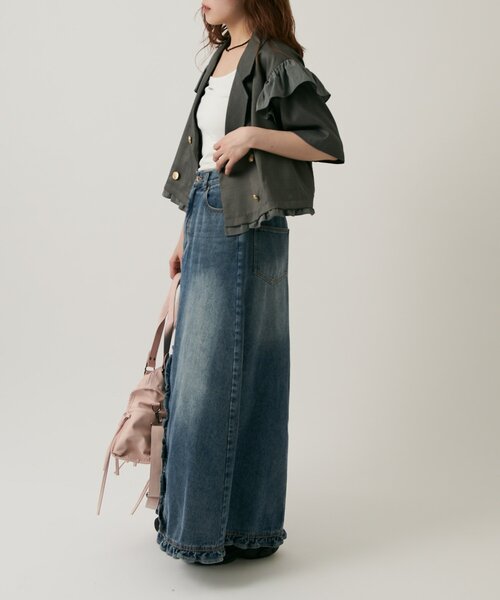 w closet(ダブルクローゼット)の「【2サイズ展開】フリルテーラードジャケット(テーラードジャケット・レディース・グレー/ブラウン/ベージュ・MEDIUM/SMALL)」の20枚目の写真