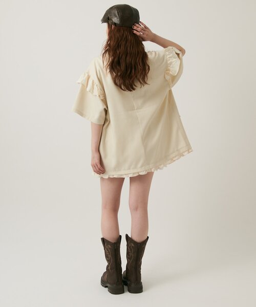 w closet(ダブルクローゼット)の「【2サイズ展開】フリルテーラードジャケット(テーラードジャケット・レディース・グレー/ブラウン/ベージュ・MEDIUM/SMALL)」の10枚目の写真