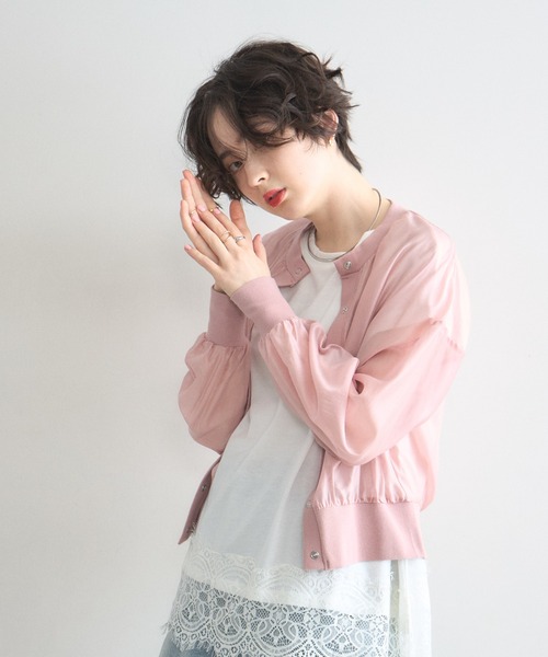 &. NOSTALGIA（アンドドットノスタルジア）の「裾レース半袖Ｔシャツ（Tシャツ/カットソー・レディース・ピンク/オフホワイト/ブルー/ブラック・M）」の19枚目の写真