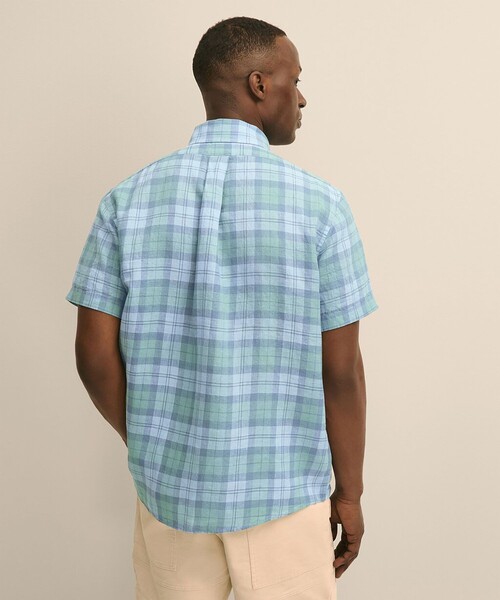 BROOKS BROTHERS(ブルックスブラザーズ)の「アイリッシュリネン シーズナルパターン ショートスリーブ スポーツシャツ Regular Fit(シャツ/ブラウス・メンズ・チェック/ブルー/ホワイト×ブルー・LARGE/MEDIUM/SMALL/X-LARGE)」の9枚目の写真