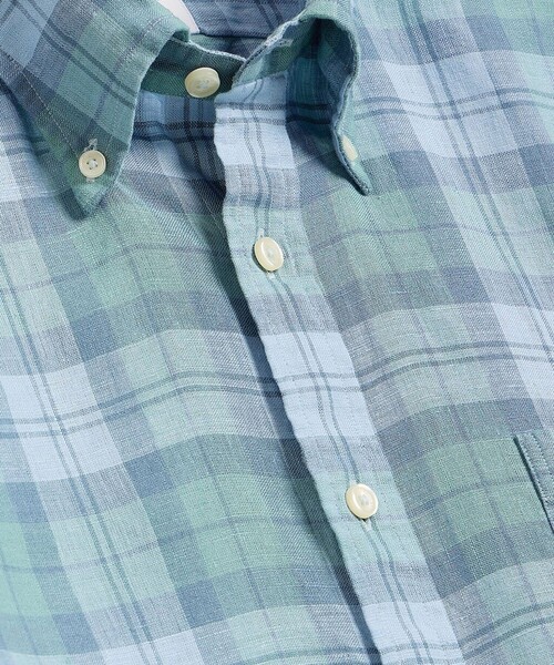 BROOKS BROTHERS(ブルックスブラザーズ)の「アイリッシュリネン シーズナルパターン ショートスリーブ スポーツシャツ Regular Fit(シャツ/ブラウス・メンズ・チェック/ブルー/ホワイト×ブルー・LARGE/MEDIUM/SMALL/X-LARGE)」の11枚目の写真