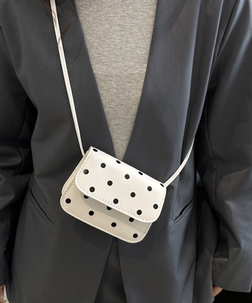 WESTSEA(ウエストシー)の「ドット柄 ミニショルダーバッグ ポシェット(ショルダーバッグ・レディース・ホワイト/ピンク/レッド/ブラック・FREE)」の10枚目の写真
