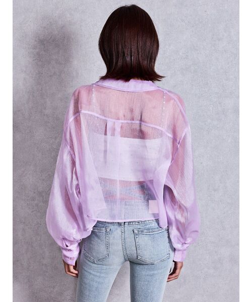 GYDA(ジェイダ)の「SHINY SHEERシャツ(シャツ/ブラウス・レディース・ライトブルー/グレー/パープル・FREE)」の19枚目の写真