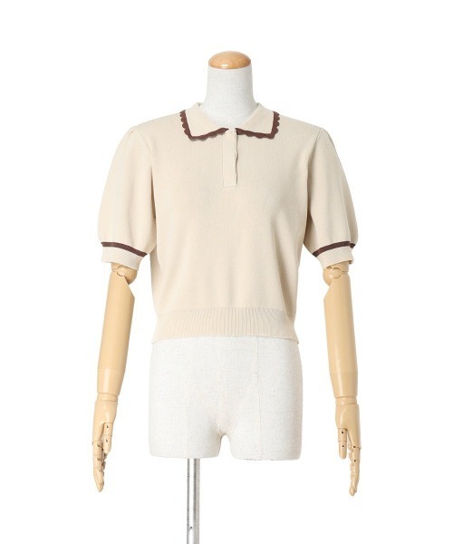 F i.n.t(フィント)の「【接触冷感】レトロバイカラーニットポロ/fint フィント(ポロシャツ・レディース・アイボリー/ミント/ライトピンク・FREE)」の17枚目の写真