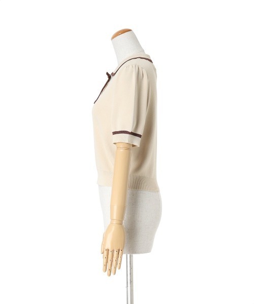 F i.n.t(フィント)の「【接触冷感】レトロバイカラーニットポロ/fint フィント(ポロシャツ・レディース・アイボリー/ミント/ライトピンク・FREE)」の19枚目の写真