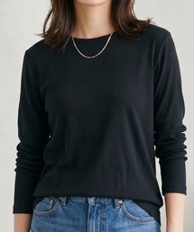 【汗冷え防止】ハイツイストコットン100 クルーネック インナー 長袖 カットソー/薄手 秋冬