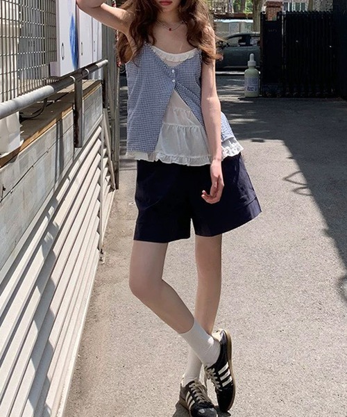 leune(ルネ)の「フリルレイヤード風キャミブラウス(シャツ/ブラウス・レディース・ブルー・FREE)」の9枚目の写真