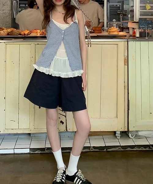 leune(ルネ)の「フリルレイヤード風キャミブラウス(シャツ/ブラウス・レディース・ブルー・FREE)」の12枚目の写真