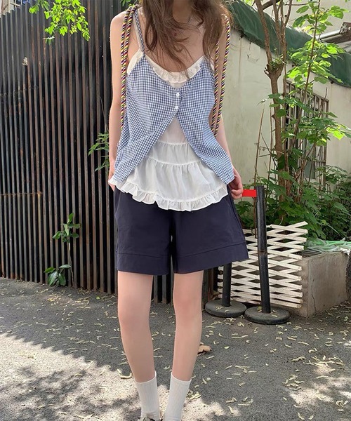 leune(ルネ)の「フリルレイヤード風キャミブラウス(シャツ/ブラウス・レディース・ブルー・FREE)」の13枚目の写真