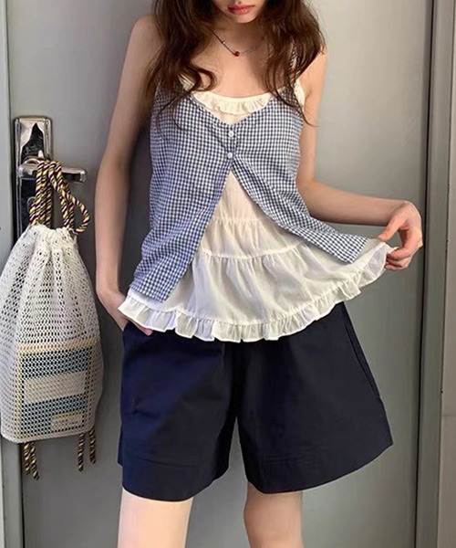 leune(ルネ)の「フリルレイヤード風キャミブラウス(シャツ/ブラウス・レディース・ブルー・FREE)」の14枚目の写真
