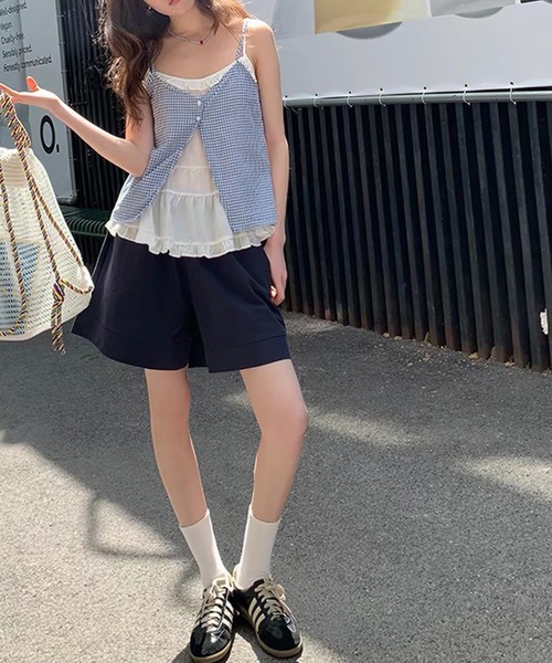 leune(ルネ)の「フリルレイヤード風キャミブラウス(シャツ/ブラウス・レディース・ブルー・FREE)」の3枚目の写真