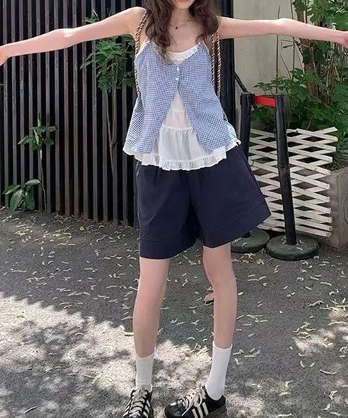 leune(ルネ)の「フリルレイヤード風キャミブラウス(シャツ/ブラウス・レディース・ブルー・FREE)」の7枚目の写真