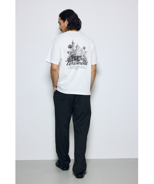 AZUL by moussy（アズールバイマウジー）の「リゾートバックグラフィックTシャツ（Tシャツ/カットソー・メンズ・ホワイト/ブラック/スモークピンク/ミント・LARGE/MEDIUM）」の7枚目の写真