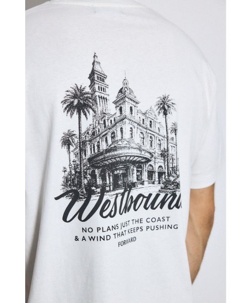 AZUL by moussy（アズールバイマウジー）の「リゾートバックグラフィックTシャツ（Tシャツ/カットソー・メンズ・ホワイト/ブラック/スモークピンク/ミント・LARGE/MEDIUM）」の12枚目の写真
