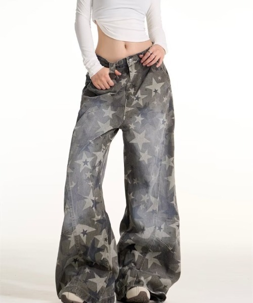 Ritzy(リッツィー)の「星柄ヴィンテージワイドデニムパンツ(デニムパンツ・レディース・カモフラージュ・M/S)」の18枚目の写真