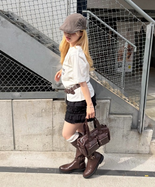 continuer de NICE CLAUP(コンティニューデナイスクラップ)の「【WEB限定】ロゴプリントT(Tシャツ/カットソー・レディース・オフホワイト/スミクロ/カーキ/オートミール・FREE)」の7枚目の写真