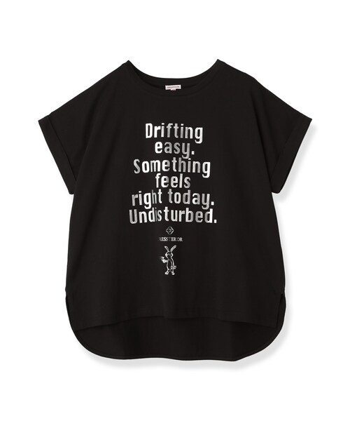 DRESSTERIOR（ドレステリア）の「◆【箔ロゴ】箔プリントドルマンスリーブ Tシャツ（Tシャツ/カットソー・レディース・ブラック/オリーブ/ブラウン系その他/オフホワイト・34/36/38）」の5枚目の写真