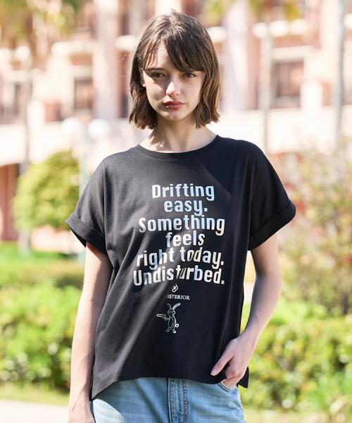 DRESSTERIOR（ドレステリア）の「◆【箔ロゴ】箔プリントドルマンスリーブ Tシャツ（Tシャツ/カットソー・レディース・ブラック/オリーブ/ブラウン系その他/オフホワイト・34/36/38）」の11枚目の写真