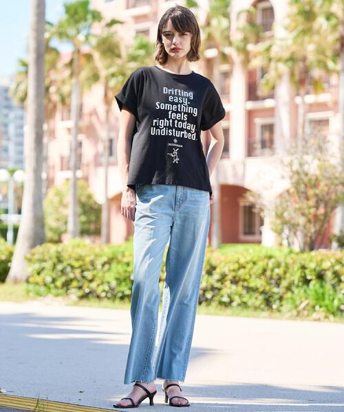 DRESSTERIOR（ドレステリア）の「◆【箔ロゴ】箔プリントドルマンスリーブ Tシャツ（Tシャツ/カットソー・レディース・ブラック/オリーブ/ブラウン系その他/オフホワイト・34/36/38）」の13枚目の写真