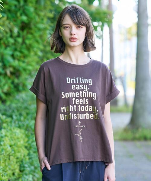 DRESSTERIOR（ドレステリア）の「◆【箔ロゴ】箔プリントドルマンスリーブ Tシャツ（Tシャツ/カットソー・レディース・ブラック/オリーブ/ブラウン系その他/オフホワイト・34/36/38）」の14枚目の写真