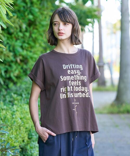 DRESSTERIOR（ドレステリア）の「◆【箔ロゴ】箔プリントドルマンスリーブ Tシャツ（Tシャツ/カットソー・レディース・ブラック/オリーブ/ブラウン系その他/オフホワイト・34/36/38）」の16枚目の写真
