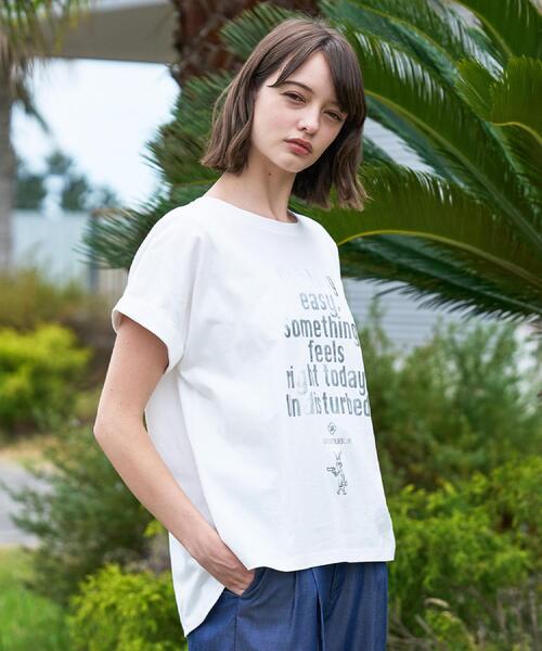 DRESSTERIOR（ドレステリア）の「◆【箔ロゴ】箔プリントドルマンスリーブ Tシャツ（Tシャツ/カットソー・レディース・ブラック/オリーブ/ブラウン系その他/オフホワイト・34/36/38）」の18枚目の写真