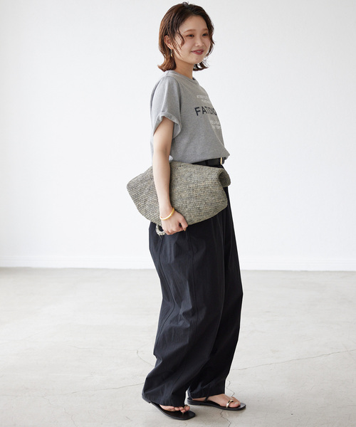 MADE IN MADA(メイドインマダ)の「《追加2》MADE IN MADA/メイドインマダ ALICE MM BAG(かごバッグ・レディース・ベージュ/チャコールグレー・FREE)」の8枚目の写真
