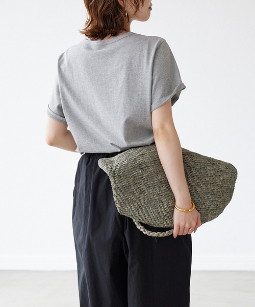 MADE IN MADA(メイドインマダ)の「《追加2》MADE IN MADA/メイドインマダ ALICE MM BAG(かごバッグ・レディース・ベージュ/チャコールグレー・FREE)」の9枚目の写真