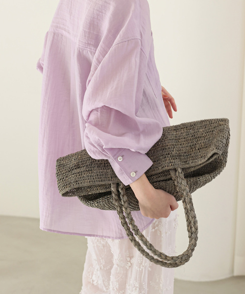 MADE IN MADA(メイドインマダ)の「《追加2》MADE IN MADA/メイドインマダ ALICE MM BAG(かごバッグ・レディース・ベージュ/チャコールグレー・FREE)」の3枚目の写真