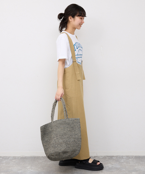 MADE IN MADA(メイドインマダ)の「《追加2》MADE IN MADA/メイドインマダ ALICE MM BAG(かごバッグ・レディース・ベージュ/チャコールグレー・FREE)」の5枚目の写真